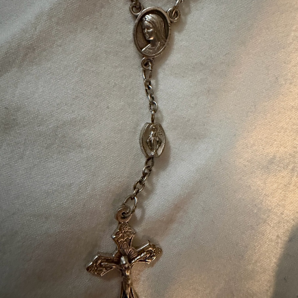 Elegant Silver pocket rosary